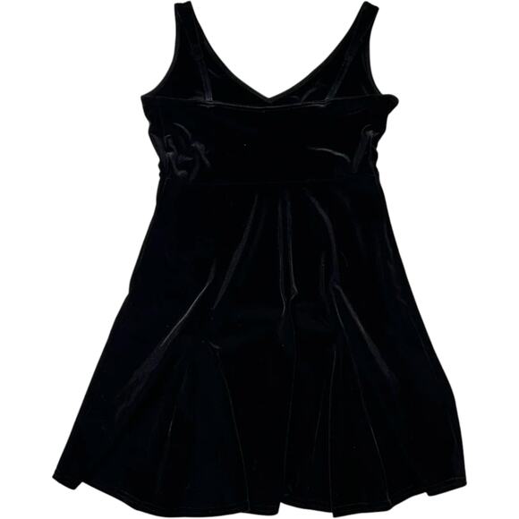 Victoria’s Secret Velvet Slip Dress XS Black Mini Fit Flare Party Y2K Soft Glam - Picture 2 of 6